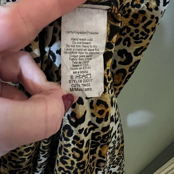 KNOW ONE CARES Animal Print Satin Slip Dress size medium - Picture 5 of 5